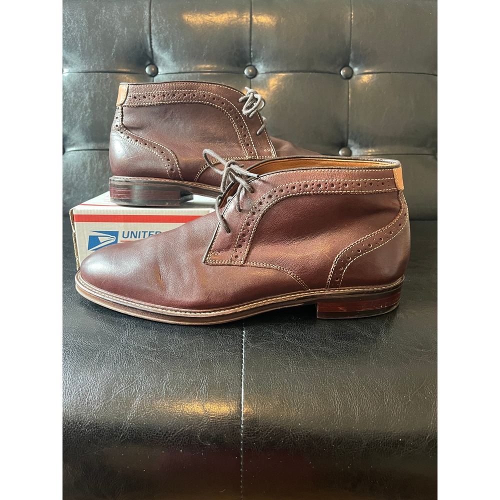 Johnston & Murphy Mahogany Leather Wingtip Chukka Boots